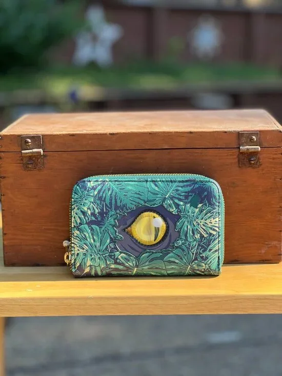 Loungefly Jurassic World Park Velociraptor Palm Frond Crossbody Backpack &Wallet - Picture 12 of 13